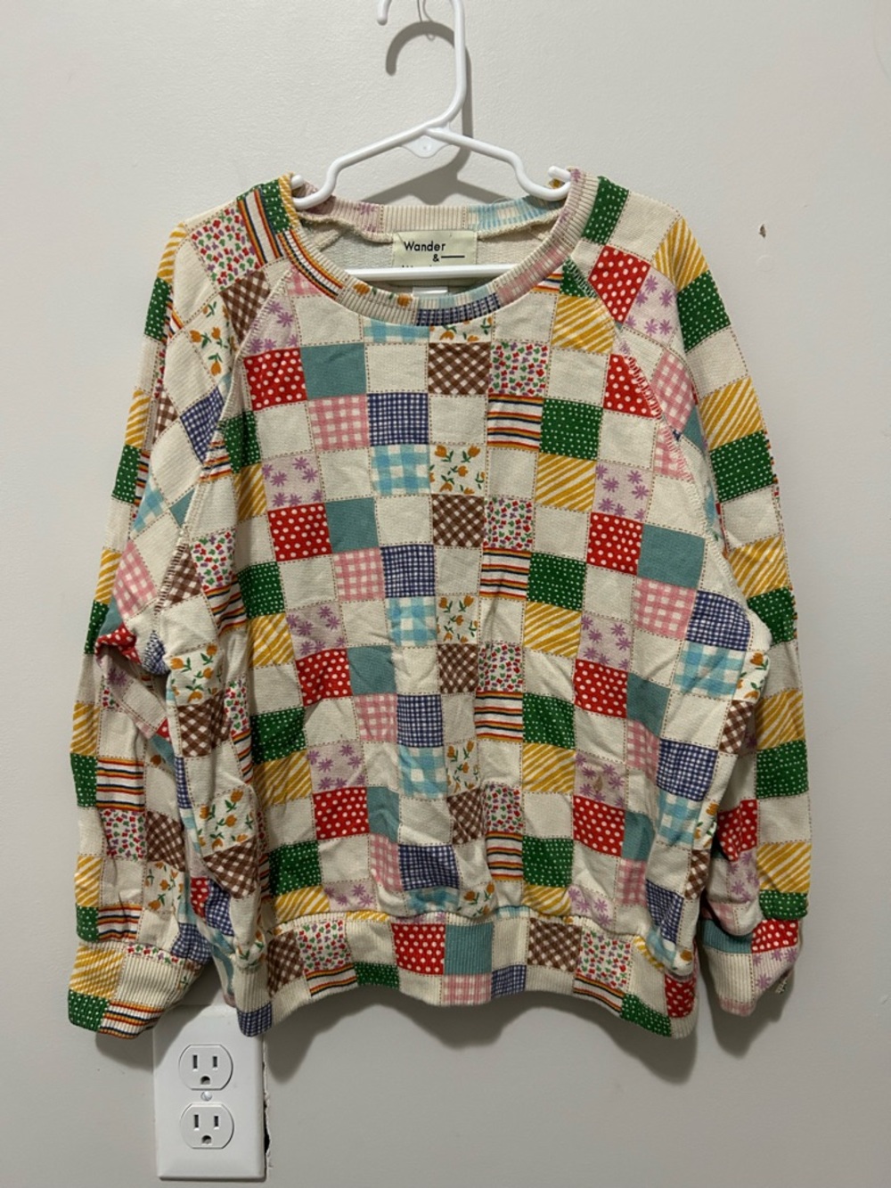 Wander & Wonder Multicolor Patchwork Crewneck Sweatshirt